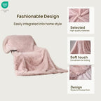 Luxury Fluffy Faux Fur Throw Blanket, Thick Silky Fuzzy Cozy Blanket, Plush Blankets for Couch, Sofa, Chair, Bed - Pink, 60x80 Inches - color: Pink, size: Twin (60" x 80")