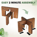 Wonderjune 2 Pcs Wood Plant Stands Indoor Mid Century Modern Holders for Plants Wooden Flower Stands, Boho Rustic Wooden Stool for Plant Pot Holder(Large Fit 5-15 Inch Pot, Small Fit 3-8.2inch)