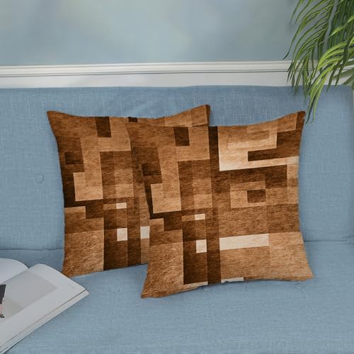 BETGINY Burnt Orange Pillow Covers 16x16, Abstract Art Outdoor Decorative Throw Pillows for Couch, Modern Geometry Decor Cushion Cover 2 Pcs Soft Farmhouse Square Pillowcase for Bed Car Safa - color: Burnt Orange, size: 16" x 16" (Pack of 2)