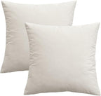 MIULEE Velvet Throw Pillow Covers 18x18 inch, Pack of 2 - Cream White, Soft Solid Decorative Pillow Covers Cushion Cases Modern Luxury Home Decor for Spring Couch Sofa Bedroom Livingroom,Car