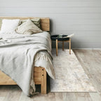 Capslpad 2x6 Beige Abstract Hallway Runner, Ultra Soft Fabric Washable Runner Rug, Non-Slip Rubber Backing, Stain Resistant Low Pile Runners for Hallways, Kitchen, Entryway, Bedroom, Laundry - color: Beige, size: 2' x 6' (Runner)