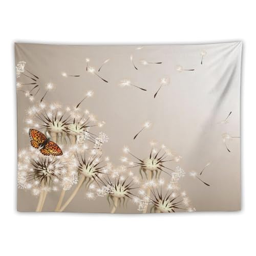 Kurtect Nature Tapestry,Floral Dandelion Flying Butterfly Flower Plant Theme Print Tapestries for Living Room Party Beach Picnic Blankets Tablecloths Wall Decor, 30x40 in - color: Flower-6, size: 40"L x 30"W
