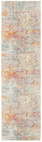 SAFAVIEH Madison Collection Runner Rug - 2'2" x 6', Grey & Turquoise, Modern Abstract Design, Non-Shedding & Easy Care, Ideal for High Traffic Areas in Living Room, Bedroom (MAD460G) - color: Grey/Turquoise, size: 2'2" x 6' (Runner)