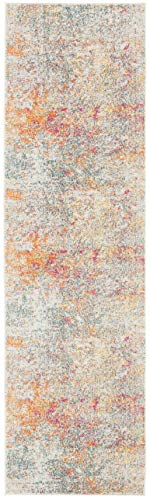 SAFAVIEH Madison Collection Runner Rug - 2'2" x 6', Grey & Turquoise, Modern Abstract Design, Non-Shedding & Easy Care, Ideal for High Traffic Areas in Living Room, Bedroom (MAD460G) - color: Grey/Turquoise, size: 2'2" x 6' (Runner)