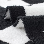Carriediosa Checkered Throw Blanket 50" X 60", 400GSM Ultra Soft Microfiber Fuzzy Fluffy Reversible Cute Preppy Knitted Blankets Cozy Plush Fall Throws for Couch, Bed, Sofa, Black - color: Check - Black, size: 50" X 60"