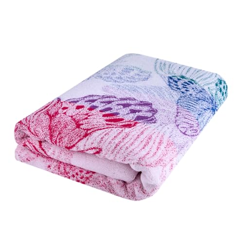 100% Cotton Throw Blanket for Couch Sofa or Bed All Season Terry Blankets & Throws, Lightweight & Breathable Cotton Blanket, Picnic Rug, Terry Bed Sheet (Summer Morning, 84.65 x 86.61" (215 x 220 см)) - color: Summer Morning
