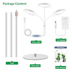 Aumtrly Grow Lights for Indoor Plants, 3 Head Full Spectrum Plant Light with 68" Adjustable Stand for Growing Large Tall Plants, White Halo Floor LED Grow Lamp with 16 Hour Timer - size: 3 head 68inch/white