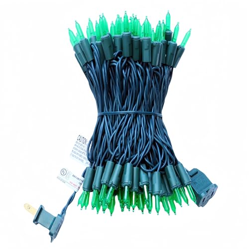 100 LED Green Christmas Lights, UL Certified and Commercial Decorative Lighting String 35 Ft Green Wire, for Indoor Outdoor Christmas Trees, Patio, Trees. - color: Green