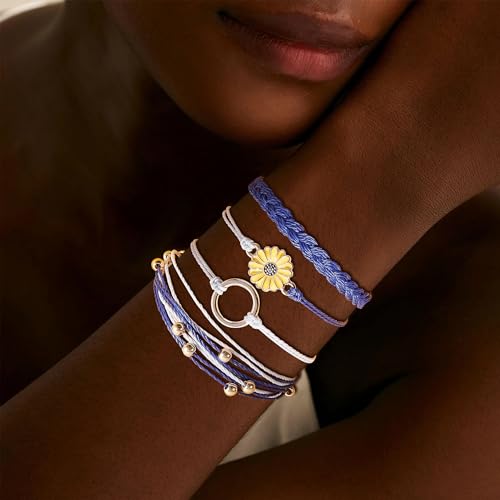 choice of all String Bracelets for Women Boho Wave Surfer Beach Wear Cute Bracelets Set Summer Friendship Jewelry Accessories Beach Stuff - color: B4：blue bracelet