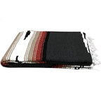 Open Road Goods Mexican Diamond Blanket - XL Heavyweight Yoga Blanket – Handmade in Mexico - Thick Boho Serape Saltillo Style Throw for Beach, Picnic, Home, Camping and More! (Black Retro) - color: Black Retro