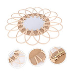 PRETYZOOM 1pc Boho Decorative Woven Mirror Handcrafted Wall-Mounted Makeup Mirror for Beige for Living Room Bedroom Bathroom Wall Art