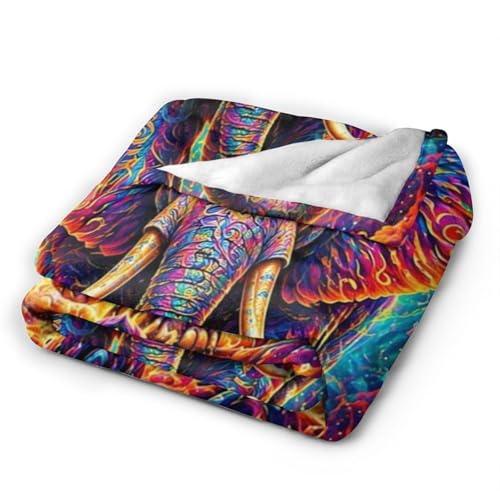 Elephant Blanket Gifts for Women Kids, Space Galaxy Flannel Blankets, Warm Cozy Soft Throw for Bedroom, Camping, Couch, Decor 40x50 in - color: Elephant, size: 40"x50"