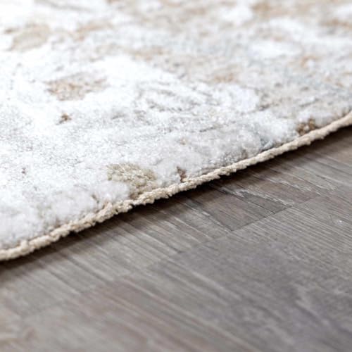 Hauteloom Octavia Boho Vintage Traditional Oushak Area Rug with Tassles - Farmhouse Oriental Floral Damask Carpet for Living Room, Bedroom, Dining Room - Taupe, Beige, Olive; Blue 2' x 3' - color: Taupe, Beige, Olive / Claydon, size: 1'11" x 2'11" (Rectan