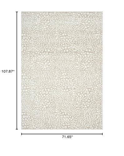 Abani White Cheetah Print Area Rug | 6' x 9' Beige Antelope/Leopard/Deer Animal Print Pattern |Carpet for Living Room, Bedroom, Office - color: Beige/Ivory, size: 6' x 9' (Rectangular)