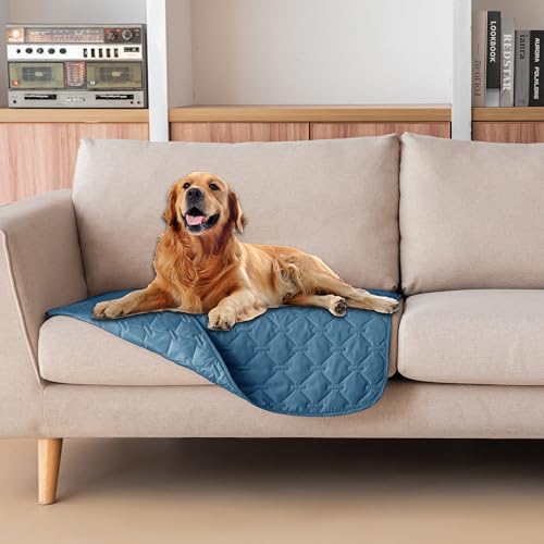 gogobunny 3X Stronger Waterproof Pet Blanket, Scratch Proof Furniture Protector for Dogs Cats, Reversible Cover 30x30 Inch, Dark Blue - color: Dark Blue, size: 30x30 Inch (Pack of 1)