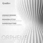 RONDURE 15.8" Modern Ceramic Table Lamp, Fully Dimmable Bedside Lamp for Bedroom Living Room Nightstand, White Translucent Ceramic Shade, Warm Ambient Decorative Corded Lighting, Bulb Included - style: Orpheus