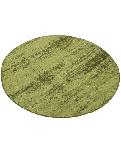 Rugs.com - Angelica Collection Rug – 4 Ft Round Green Easy-Clean Rug – Ideal for Entryways, Bedrooms, and Home Offices - color: Green, size: 4' (Round)