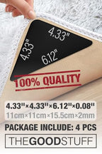Four Rug Corner Grippers, Anti Slip Grips for Hardwood Floors, Laminate Flooring and Carpet - Hold Down Rugs and Runners to Protect Yourself and Family - size: (Four Triangles)