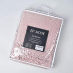 EP Mode Fringed Mulberry Silk Throw Blanket for Sofa (Cameo Pink) - color: Cameo Pink