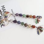 2 Pieces of 7 Chakras Healing Crystals and Tree of Life Wall Hanger Tumbled Gemstones Meditation Hanging Ornament Christmas Tree Memorial Hanging Pendant (Style 4) - color: A-style 22
