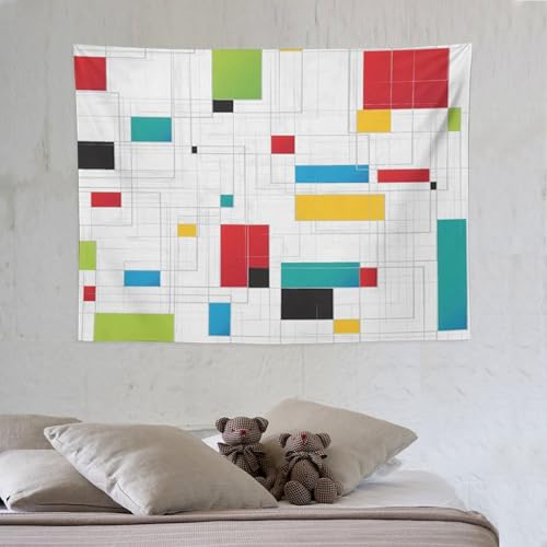 Bohemian Mid Century Tapestry, Abstract Geometric Retro 50S 60S Tapestries Home Decor for Living Room Bedroom Decoration 40in Wx30in H (102×76cm) - color: Bohemian Tapestry-26, size: 40in"Wx30in"H (102×76cm)