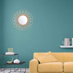 Hanging Mirror - Rattan Sunflower Circular Wall Mirror, Decor Bathroom Boho Nordic Wicker Dressing Makeup Mirrors for Inodoor Home Office Living Room Hallway (15.75inch)