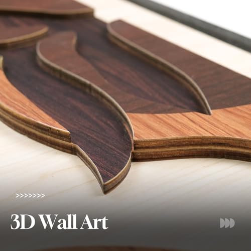 Framed Wood 3D Boho Textured Wall Art Bedroom, 3 Piece Tropical Botanical Carved Wooden Artwork for Walls, Brown Monstera Leaf Wood Wall Art Decor for Living Room Dining Room Home Office, 16x24 Inch - color: Brown, size: 16" W x 24" H x 3Pcs