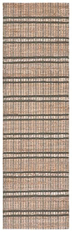 SAFAVIEH Natural Fiber Collection Runner Rug - 2'3" x 8', Olive & Natural, Handmade Boho Stripe Farmhouse Rustic Jute & Cotton Jute, Ideal for High Traffic Areas in Living Room, Bedroom (NFB656X) - color: Olive/Natural, size: 2'3" x 8' (Runner)