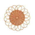 LEIQI Handwoven Rattan Round Flat Wall Basket Nordic Styles Artisanal Weave Hanging Wall Decors for Living Room - size: D