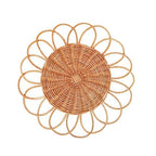 LEIQI Handwoven Rattan Round Flat Wall Basket Nordic Styles Artisanal Weave Hanging Wall Decors for Living Room - size: D