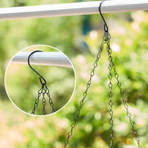 Rattan Styles Hanging Planter Flower Pots Hanging Basket for Indoor Outdoor Plant Home Garden Balcony Decoration - color: Black