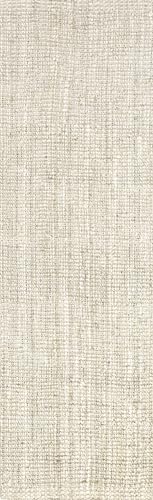Nuloom Ashli Hand Woven, Off-White, 2'6" x 10', Farmhouse, Jute, Soft and Textured, High Traffic, Stain Resistant, Easy Clean, Durable Runner for Bedroom, Living Room, Dining, Den, Foyer, Entryway - color: Off White, size: 2'6" x 10' (Runner)