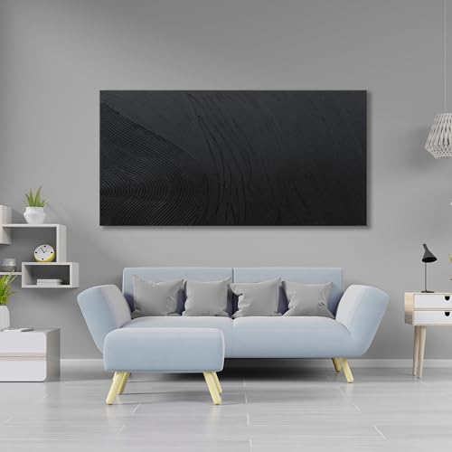 Canvas Wall Art Decor Modern Textured Wall Art Decor Canvas Art Wall Decor Black Silence Wall Painting Decorations Artwork Wall Art Prints for Room Living Room Bedroom Office Decor 24"X48" - color: Black, size: 48"L x 24"W