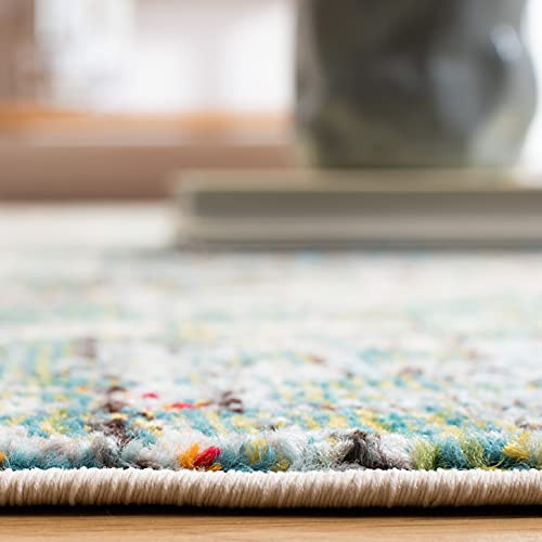 SAFAVIEH Madison Collection Runner Rug - 2'2" x 10', Green & Turquoise, Modern Abstract Design, Non-Shedding & Easy Care, Ideal for High Traffic Areas in Living Room, Bedroom (MAD460Y) - color: Green/Turquoise, size: 2'2" x 10' (Runner)