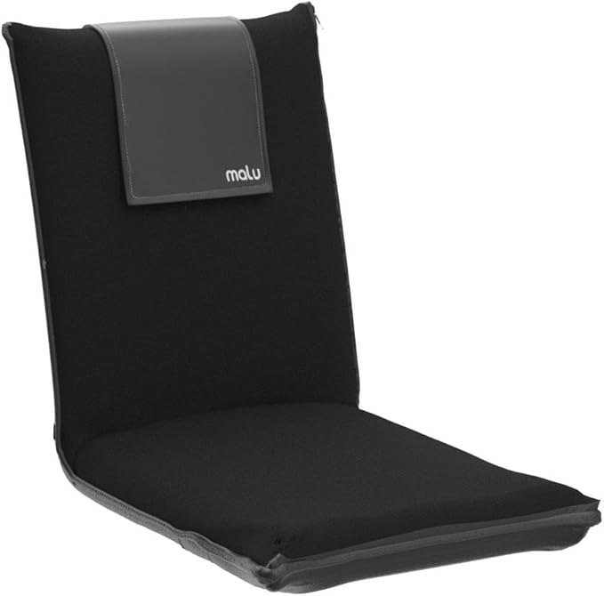 malu Extra Large Padded Floor Chair w/Back Support - Japanese Chair Meditation Cushion, Comfortable Folding Backrest, Removable Easy Wash Cover