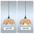 Boho Rattan Lamp Shade, Shuwea 3Pack Lotus Flower Shaped Wicker Woven Lampshades, Replacement Light Covers for Pendant Lights Ceiling Lights Table Lamps Floor Lamps Wall Sconces