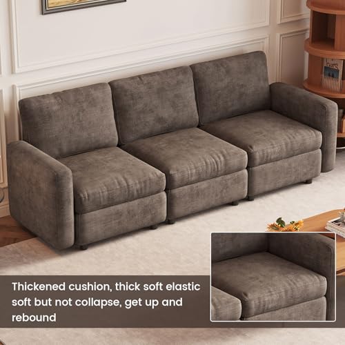 Guyii 2 Seater Loveseat Brown Modular Sectional Sofa Modern 2 Seats Couch Soft Cushion for Living Room Apartment Small Space Saving - color: Brown, size: 2 seater