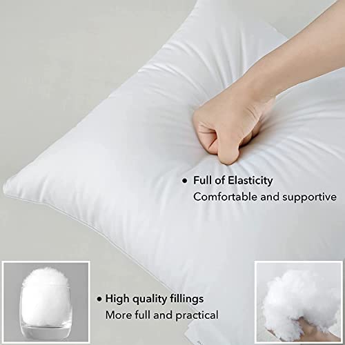 FAVRIQ 26 x 26 Euro Pillow Inserts - 26 Inch Decorative Throw Pillows for Couch Bed Sofa with 100% Cotton Cover - Pack of 2 - size: 26x26 Inch