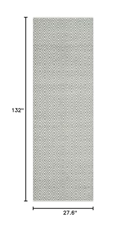 SAFAVIEH Boston Collection 2'3" x 11' Grey BOS682E Handmade Flatweave Cotton Runner Rug - color: Grey, size: 2'3" x 11' (Runner)
