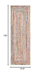 SAFAVIEH Cape Cod Collection Runner Rug - 2'3" x 11', Beige & Multi, Handmade Jute & Cotton, Woven Braided Design (CAP202B) - color: Beige/Multi, size: 2'3" x 11' (Runner)