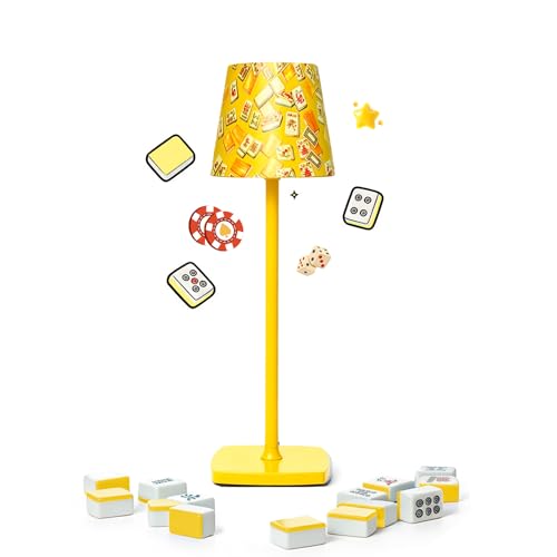 Mahjong Table Lamps,Cordless Small Lamp 4 Colors Smooth Dimming Mahjong Gift for Lovers for Home/Bedroom/Dinner/Desk/Cafe/Dining Room