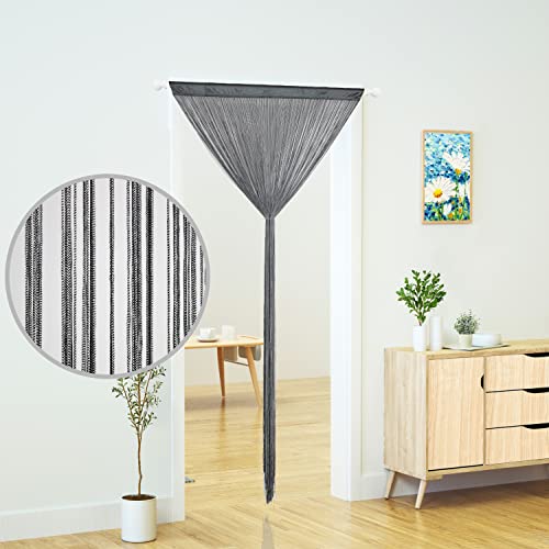 YaoYue Doorway String Curtain Door Curtains,Boho Hippie Hanging Fringe Room Divider for Patio Bedroom Closet Kitchen Laundry,Room Window Wall Door Decor(39x110inch/100×280cm,Grey) - color: Grey, size: 39"W x 110"L (Pack of 1)