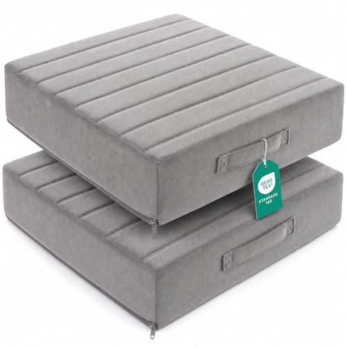 Codi High Density Foam Floor Pillow 2 Sets, Large Meditation Cushions Seating for Adults and Yoga Sitting, 5" Thick Washable Couch Cushion with Soft Tufted Covers - 22 Inch Grey - color: Grey, size: 22 Inch (Pack of 2)