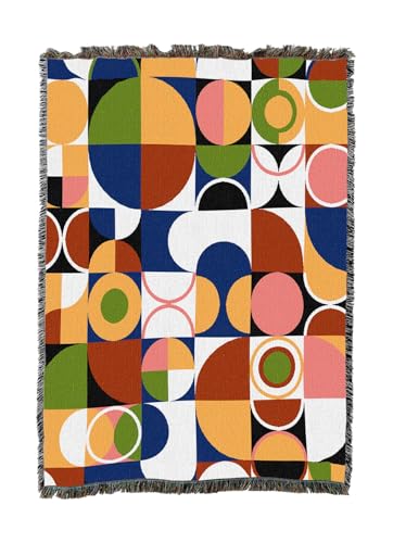 Pure Country Weavers Bauhaus Retro Blanket - Mid Century Modern - Gift Tapestry Throw Woven from Cotton - Made in The USA (50X60) - color: Bauhaus Retro, size: 50X60