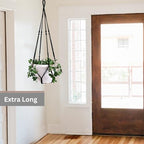 Giant XXL 55 Inches Macrame Planter Hanger Large for 15 inch Pot + Swag Hook | Extra Large Hanging Planter for Indoor Plants | No Pot/Plant Included (XXL Black) - color: Black