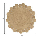 JONATHAN Y Eden Jute Hippie Circle Natural 5' Round Indoor Area Rug, Natural-Fibers, Geometric, Easy-Cleaning for Living Room, Bedroom, Kitchen, Pet Friendly, Non-Shedding (RNF102A-5R) - size: 5' (Round)