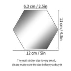 24 Pieces Removable Acrylic Mirror Setting Wall Sticker Decal for Home Living Room Bedroom Decor (Hexagon, 24 Pieces)