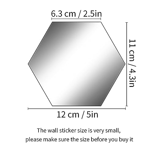 24 Pieces Removable Acrylic Mirror Setting Wall Sticker Decal for Home Living Room Bedroom Decor (Hexagon, 24 Pieces)