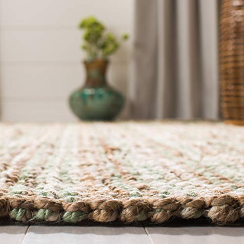 SAFAVIEH Area Rug 2x3 - Natural Fiber Collection - Sage & Natural Brown, Handmade Jute, Farmhouse Style, Chunky Textured Thick Pile (NF447S) - color: Sage/Natural, size: 2' x 3' (Rectangular)