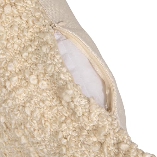 Creative Co-Op, Cream Indoor/Outdoor Woven Fabric Tufted Pillow with Fringe, Color, 20” L x 20” H